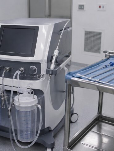Liposuktion: Das Bild zeigt ein medizinisches Gerät zur Fettabsaugung.